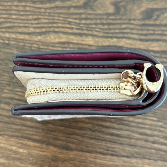 Coach Monogram Print Coated Canvas Snap Bifold Wallet w/ C Charm - Picture 5 of 11